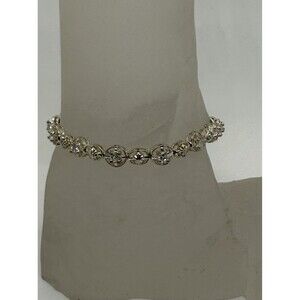 Vintage DBJ Sterling Silver 925 CZ Stones Tennis Bracelet 7", Weight 10g